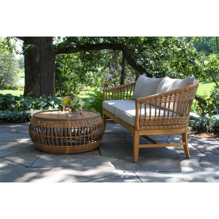 Natural wicker best sale outdoor sofa